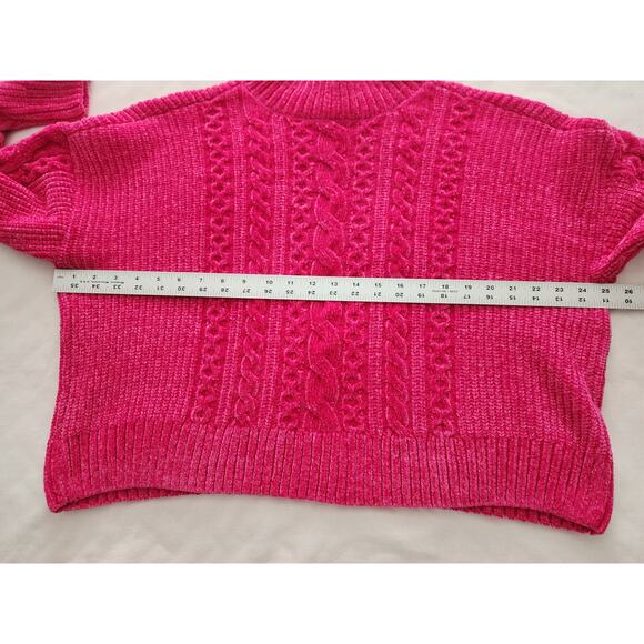 Rachel Zoe Crop Sweater Hot Pink Womens Size L - Picture 6 of 6